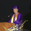 A student speaker addresses his fellow grads Thursday night.